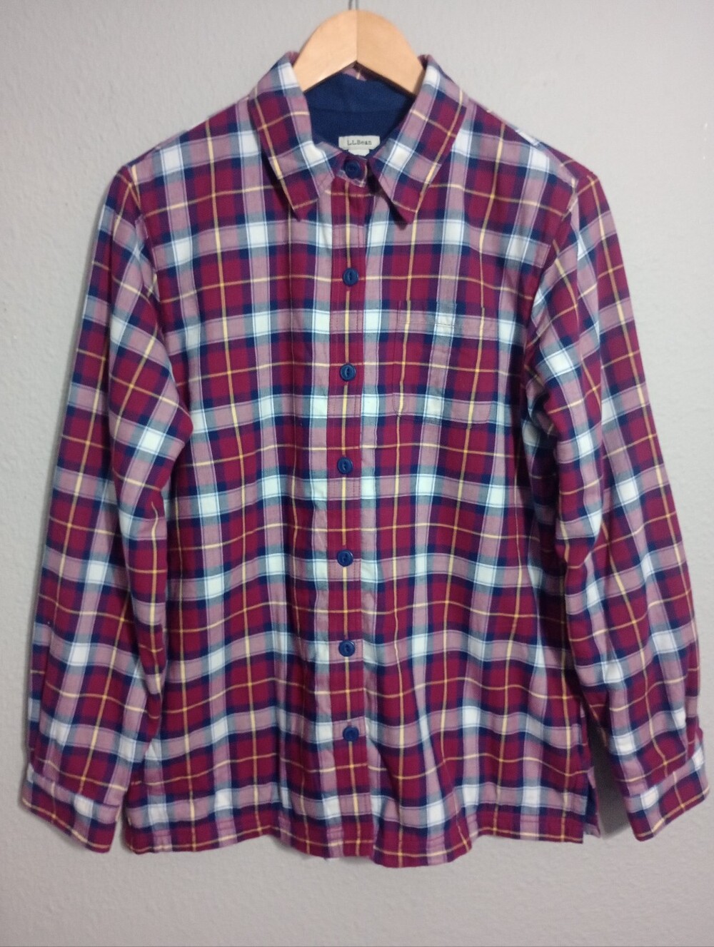 LL Bean Fleece Lined Plaid Flannel Shirt Shacket